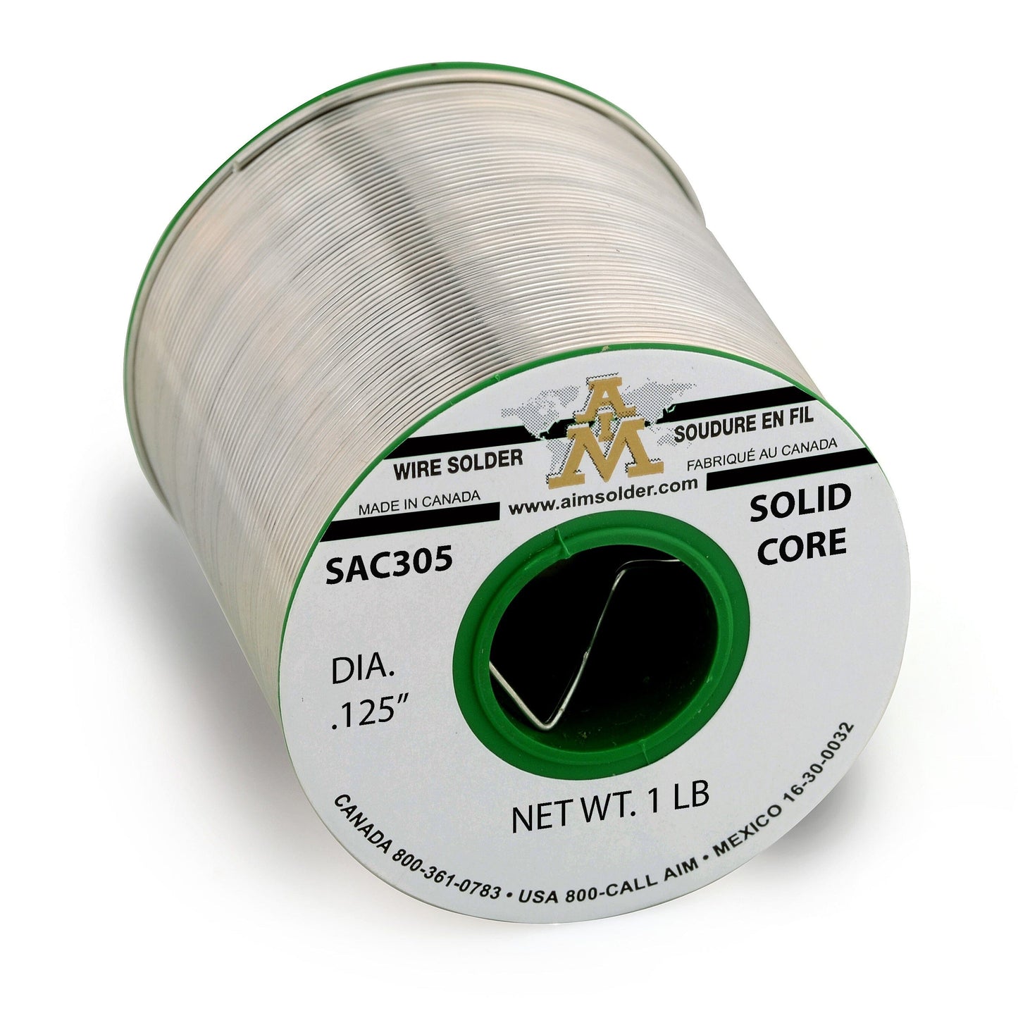 AIM SAC305 Lead Free Solid Core Wire Solder .125" Diameter