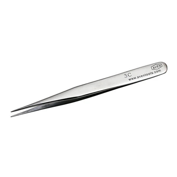 Aven Precision Tweezers – 3C-CS Pattern, Extra Fine Tip, Carbon Steel