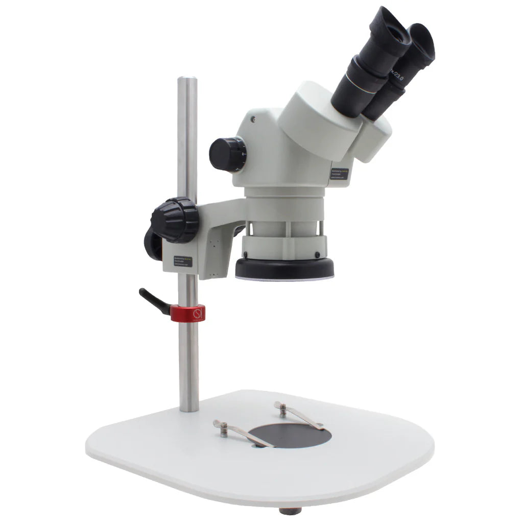 Aven Stereo Zoom Binocular Microscope SPZ-50 [6.7x - 50x] with Ergo Post  Stand