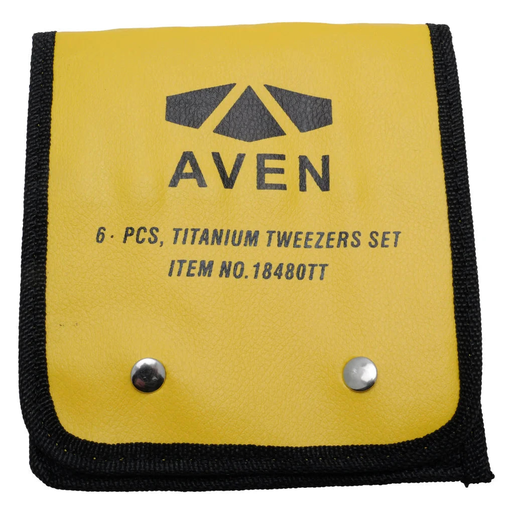 Aven Titanium 6-Piece Precision Tweezer Set