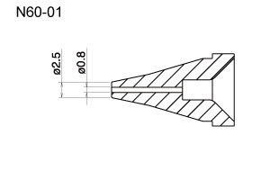 Hakko N60-01 Desoldering Nozzle 0.8 mm for the FR-400 UHD Desoldering Tools
