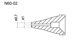 Hakko N60-02 Desoldering Nozzle 1.0 mm for the FR-400 UHD Desoldering Tools