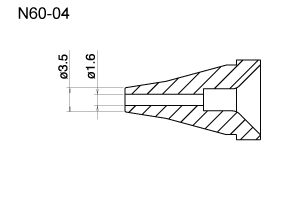 Hakko N60-04 Desoldering Nozzle 1.6 mm for the FR-400 UHD Desoldering Tools