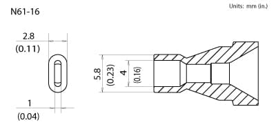 Hakko N61-16 Desoldering Nozzle 4 x 1.0 mm for the FR-301 and FR-410 Desoldering Tools