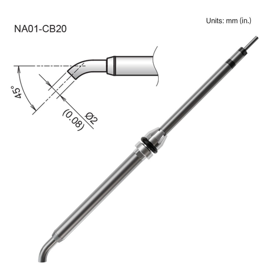 Hakko NA01-CB20 2.0mm Bent Nozzle for FR-850/FR-8501