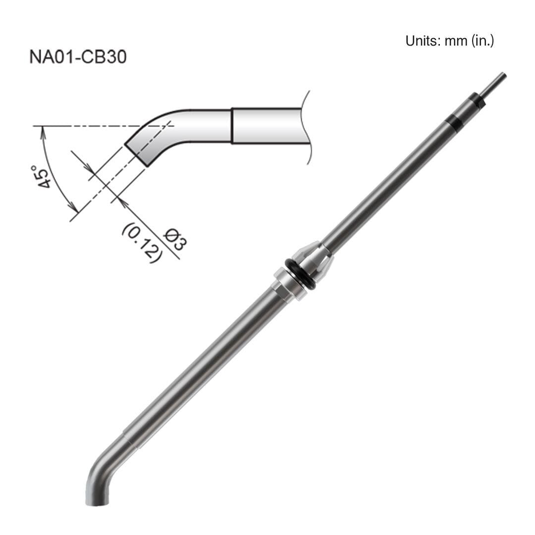 Hakko NA01-CB30 3.0mm Bent Nozzle for FR-850/FR-8501