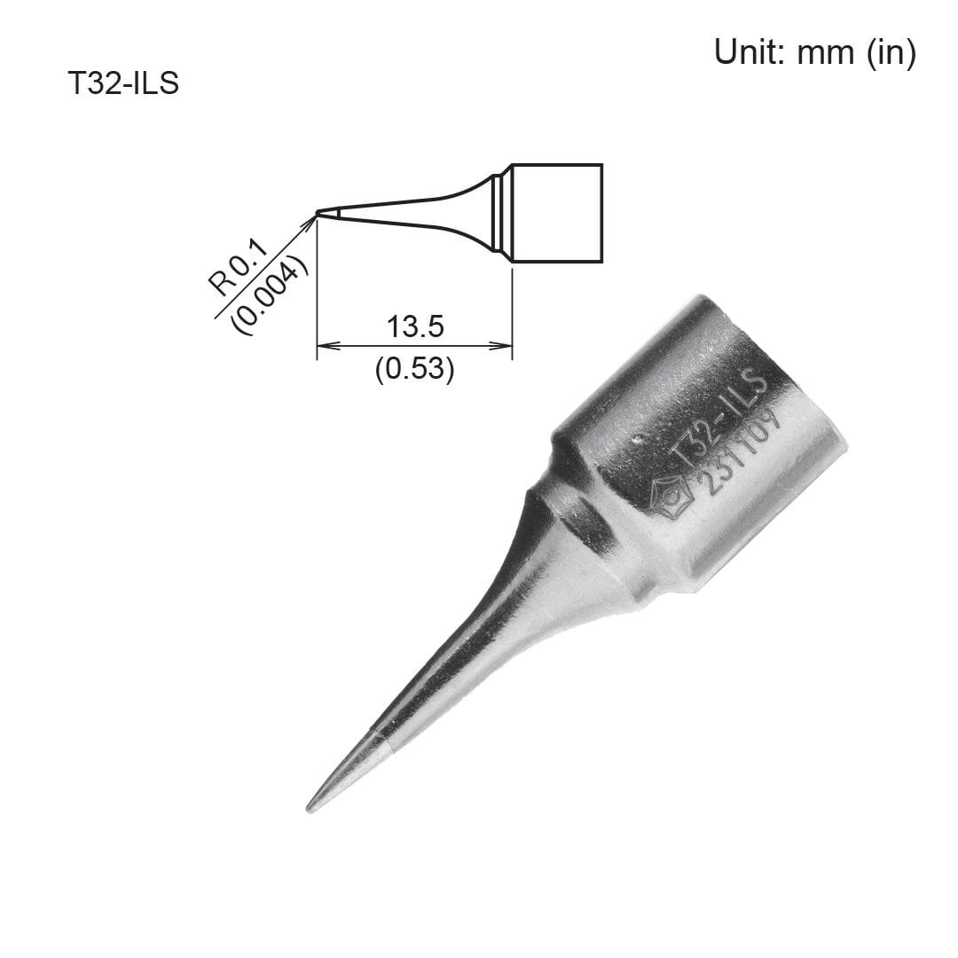 Hakko T32-ILS Tip, Slim Conical R0.1 x 13.55mm for FX-8806 Soldering Iron