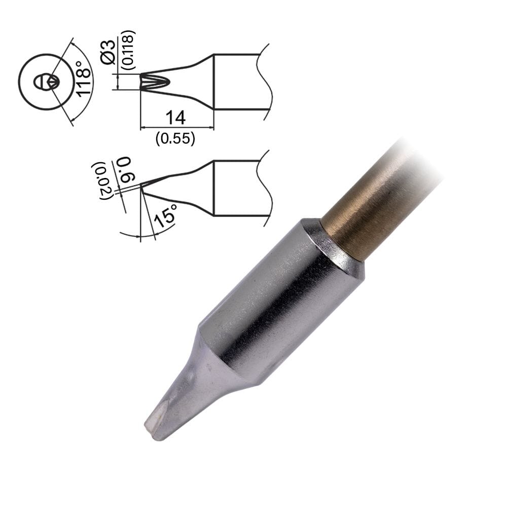 Hakko T37-DR3 Tip Groove, 3 x 14mm, UHD, FX-8004/8005, FX-805