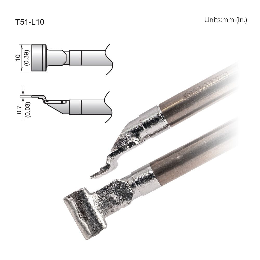Hakko T51-LA10 Tip, SOP, 10mm, 2pk for FX-9705 Parallel Tweezers, FX-972