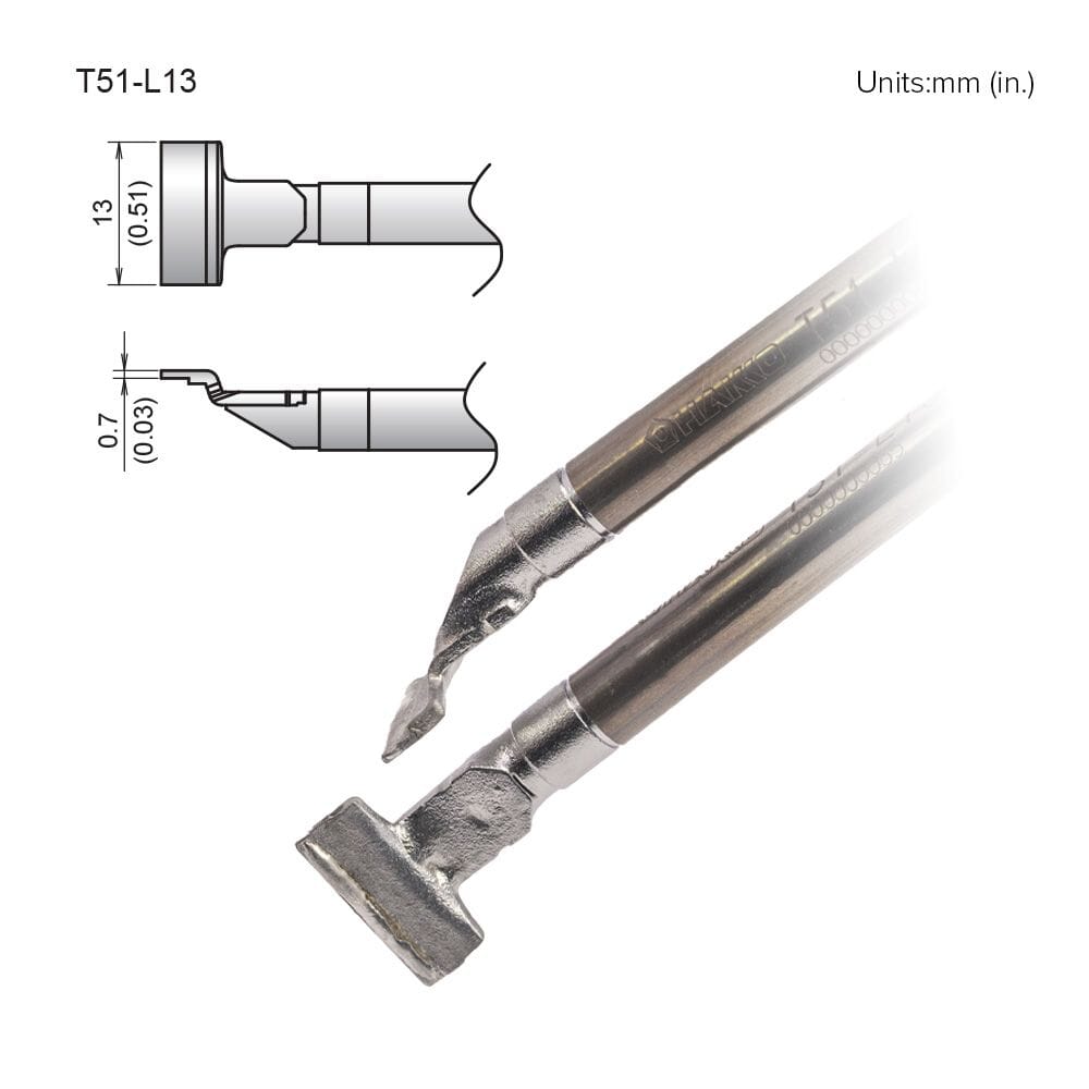 Hakko T51-LA13 Tip, SOP, 13mm, 2pk for FX-9705 Parallel Tweezers, FX-972