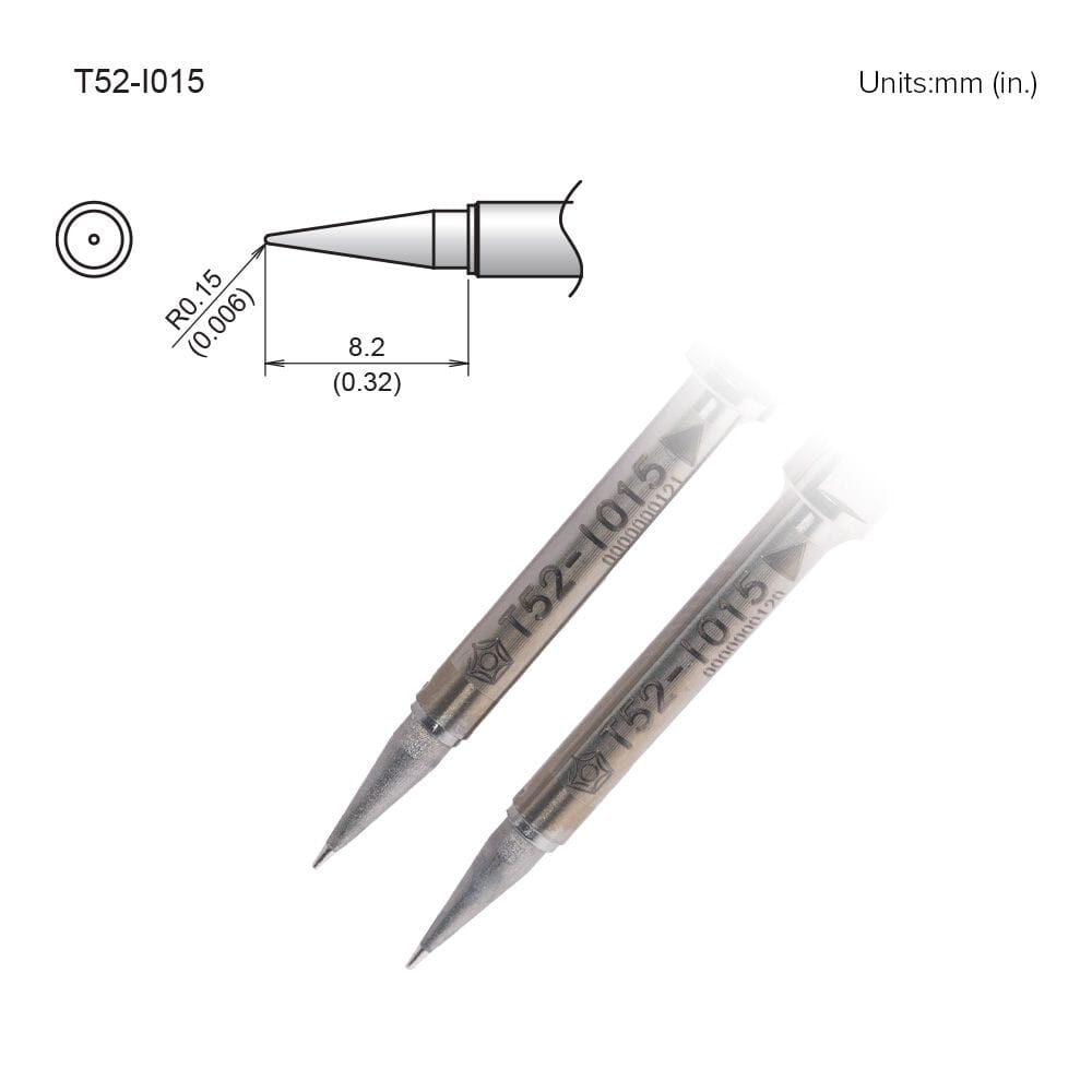 Hakko T52-I015 Tip, Conical, R0.15mm, 2pk for FX-9706 Micro Tweezers, FX-972
