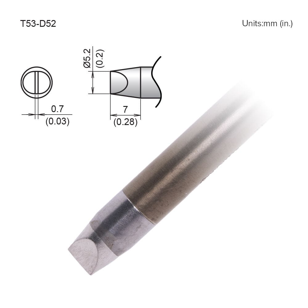 Hakko T53-D52 Tip Chisel, 5.2 x 7mm, Heavy-Duty, FX-9707/9708, FX-972