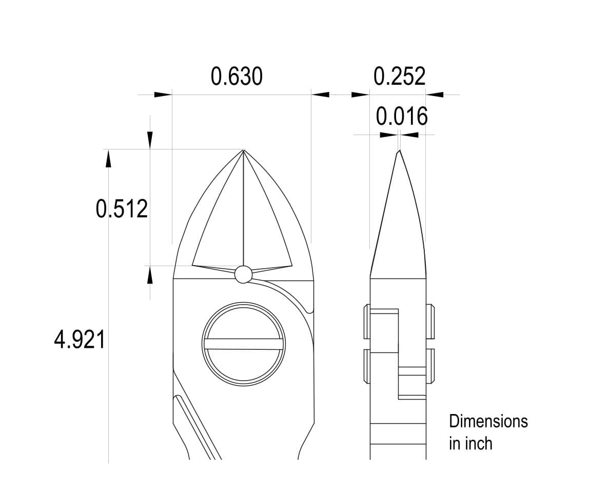 Ideal-tek High Precision Cutter – XL Oval Head – Flush – 125mm (4.9″) – ESD – Made in Italy