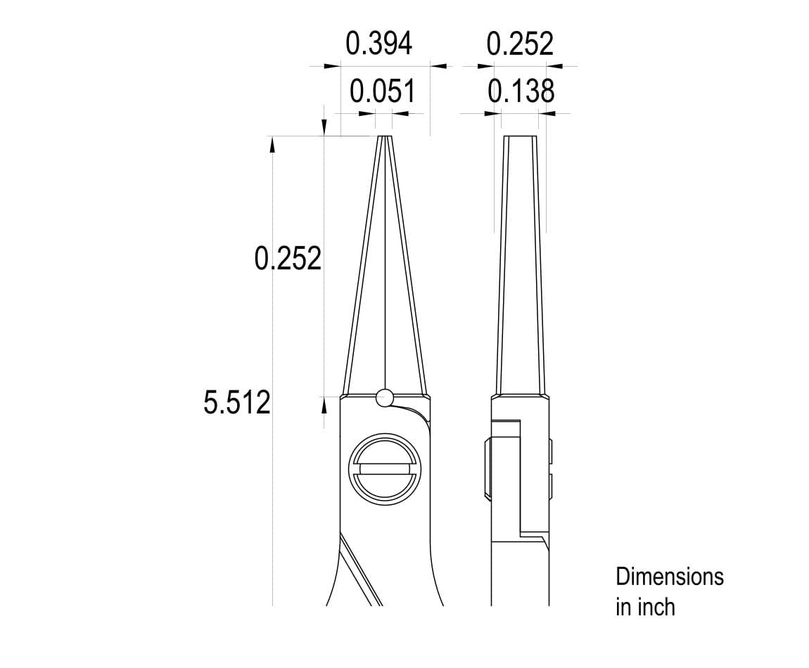 Ideal-tek High Precision Plier – Flat Long Nose – Serrated – 140mm (5.5″) – ESD – Made in Italy