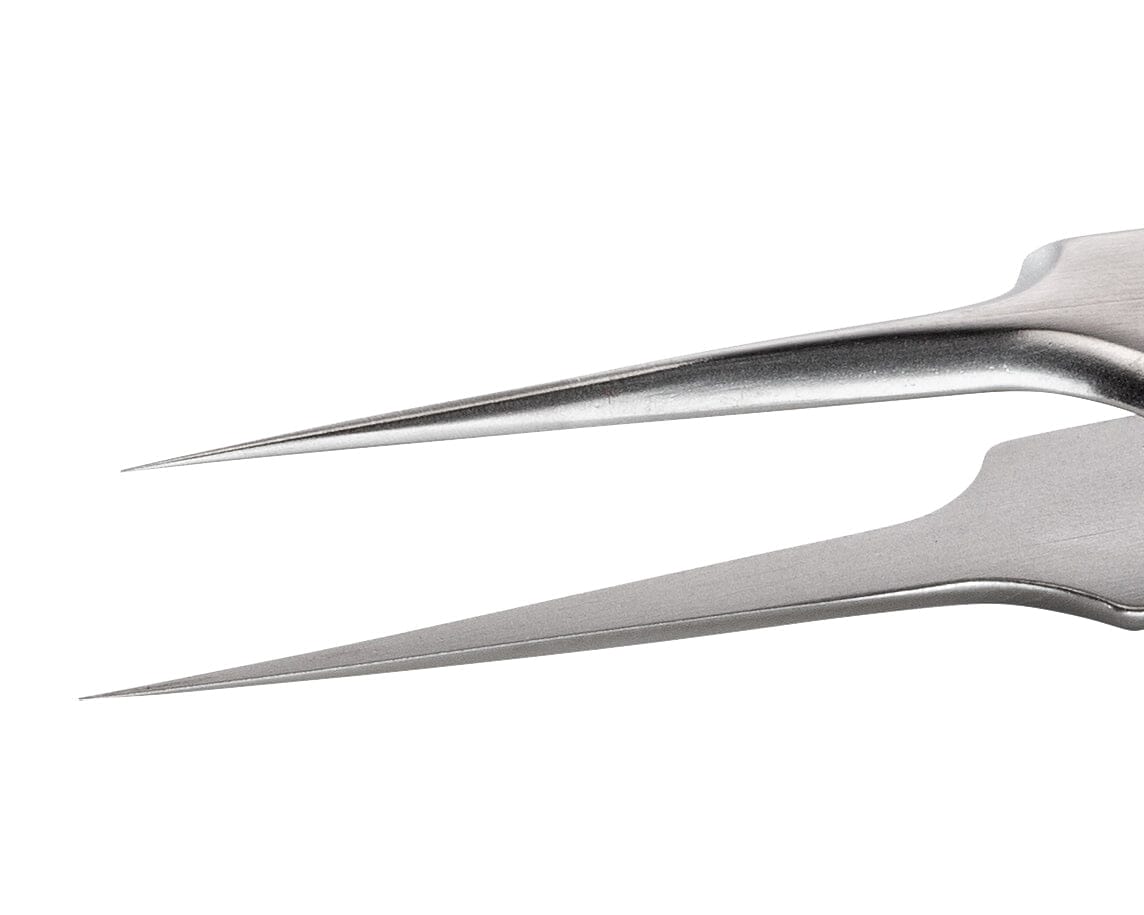 Ideal-tek High Precision Tweezers – Style 5 – High-alloy Anti-Acid / Anti-Magnetic Stainless Steel – 110mm (4.3″) – Swiss Made