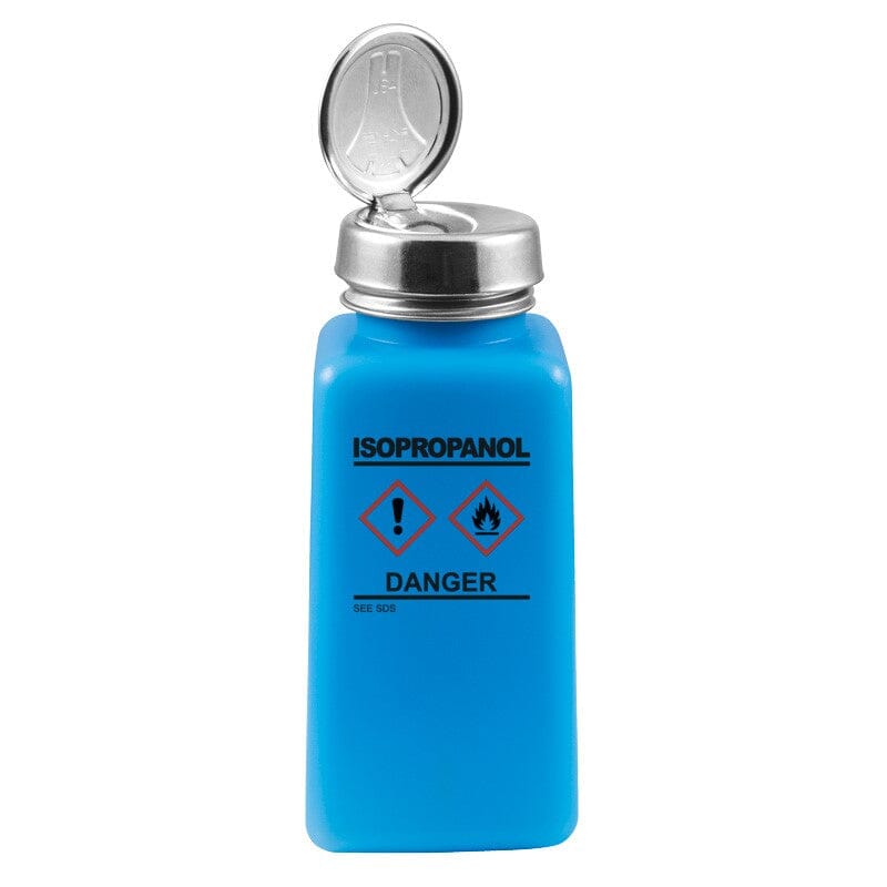 One-Touch, Durastatic HDPE Bottle, GHS Label, Blue, Printed "Isopropanol", 8 oz