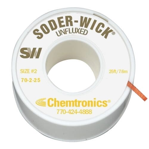 Soder-Wick 70-2-25 Unfluxed Desoldering Wick .06" x 25 ft. Bobbin