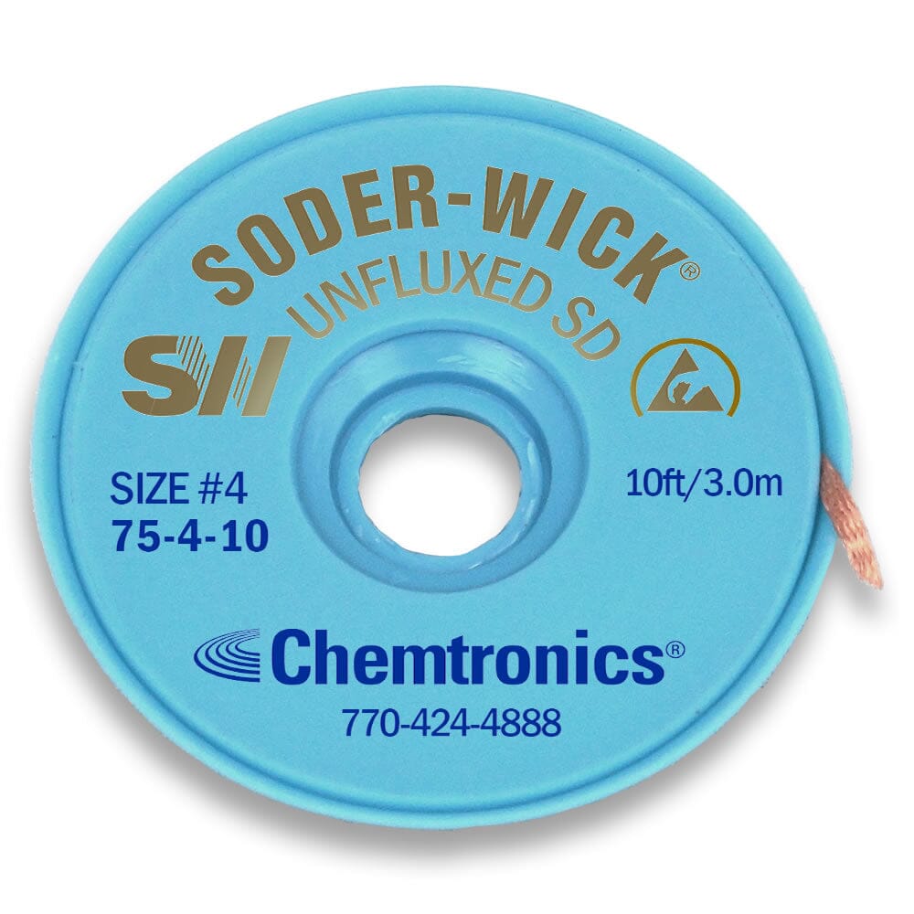 Soder-Wick 75-4-10 Unfluxed Desoldering Wick .110" x 10 ft. Bobbin