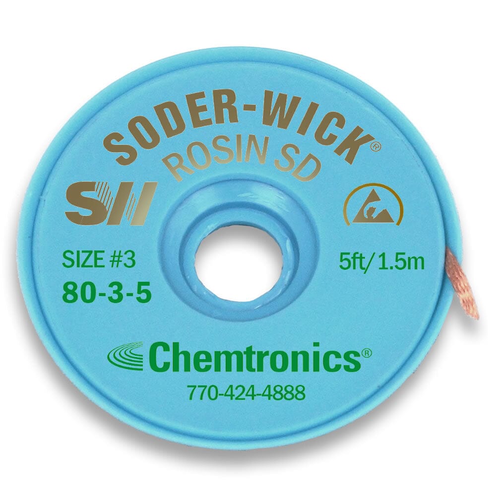 Soder-Wick 80-3-5 Rosin Desoldering Wick .080" x 5 ft. Bobbin