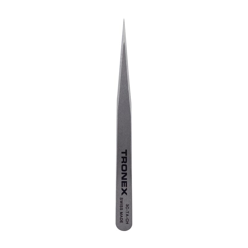 Tronex High Precision Tweezer 3C-TA-CH, Titanium, Short Body Straight Fine Sharp Tip