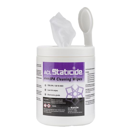 ACL Staticide® 70% IPA Cleaning Wipes, 100 Sheet Dispenser