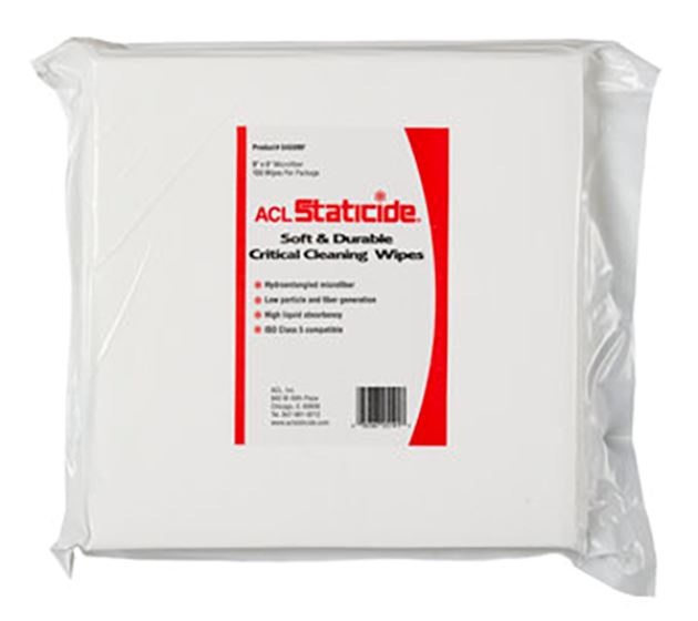 ACL Staticide® 8409MF Microfiber Soft and Durable Critical Cleaning Task Wipes, 9" x 9", 150 Count