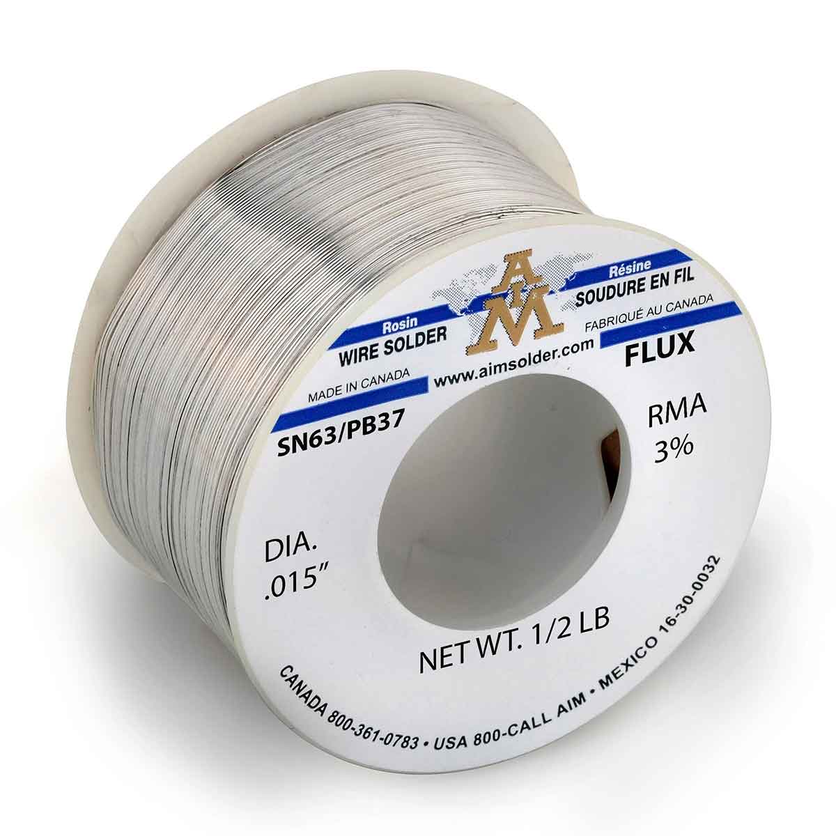 AIM SN63/PB37 RMA 3% Core Wire Solder .015