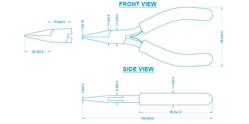 Aven 10301 Technik Stainless Steel Chain Nose Pliers 4.5 inch, Smooth