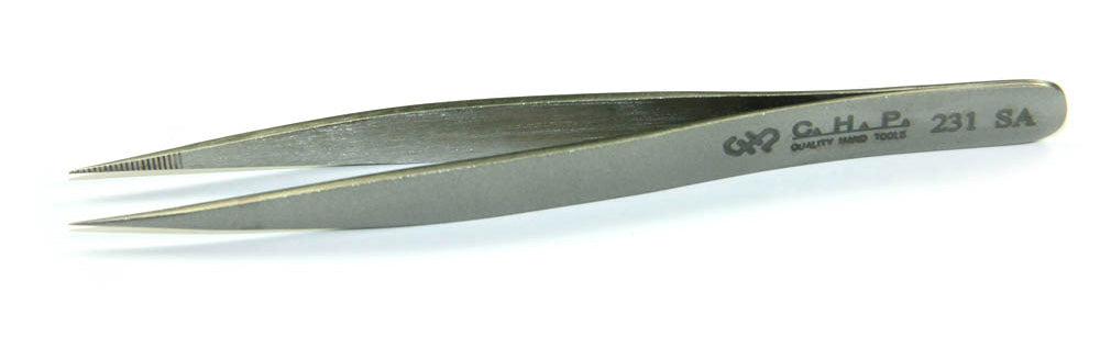 CHP 4.75" Tweezer, Fine Point,w/Inside Tip Serrations