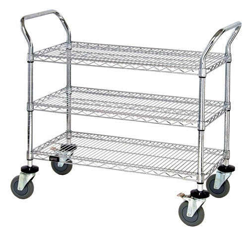 Conductive Wire Mobile Utility Cart, 3 Shelf, 18" x 42" x 37-1/2"