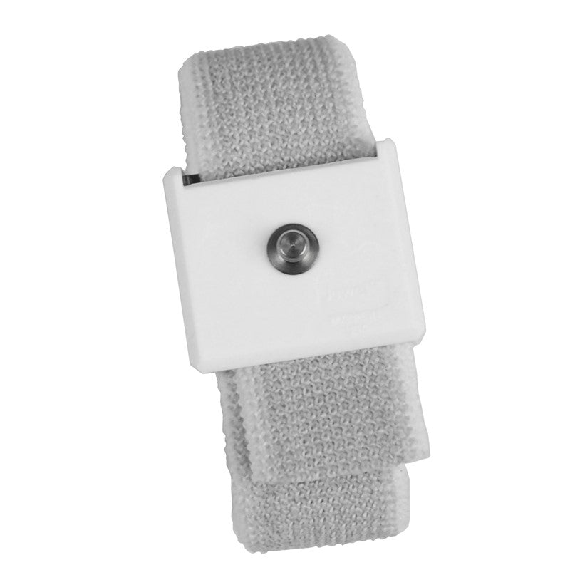 Desco 09223 Jewel® Adjustable Wrist Strap w/ 4 MM Snap, Elastic, White