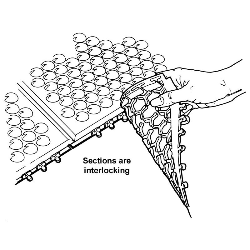 Desco 40931 Statfree i™ Conductive Ergonomic Rubber Interlocking Floor Mat, 36" x 48"
