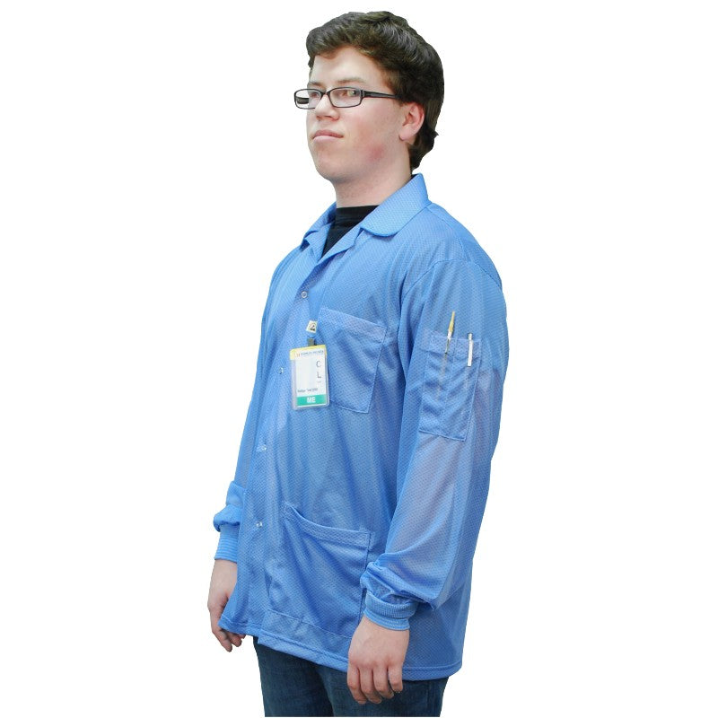 Desco Statshield® Smock, Jacket with Knitted Cuffs, Blue, 4X-Large