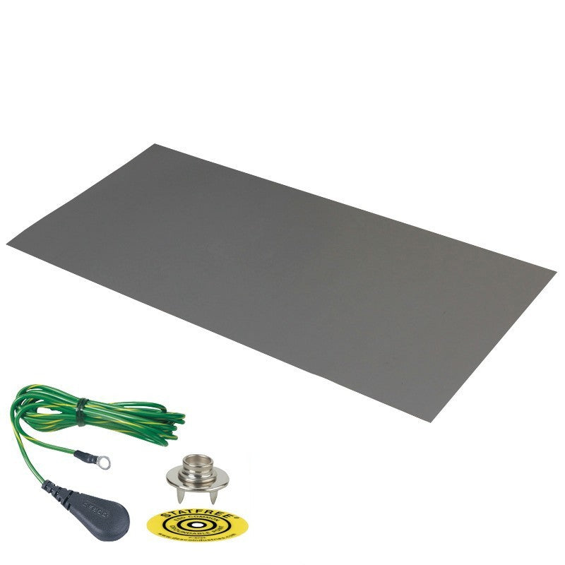 ESD Dual Layer Rubber Mat w/Ground, Grey .060" x 36" x 72"