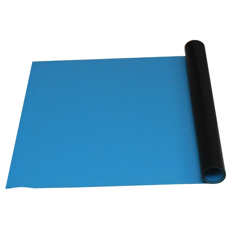 ESD Worksurface Mat, Dual Layer Rubber, Light Blue Roll .060" x 36" x 50'