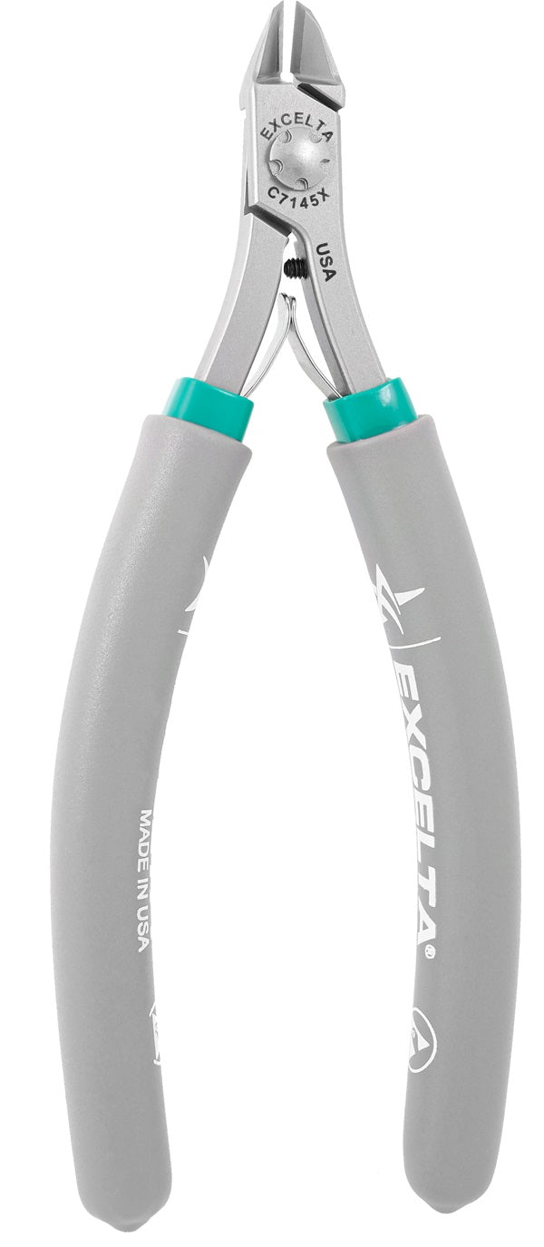 Excelta C7145X Precision Hard Wire Cutter, Lazer Flush, Long Cushioned Grips