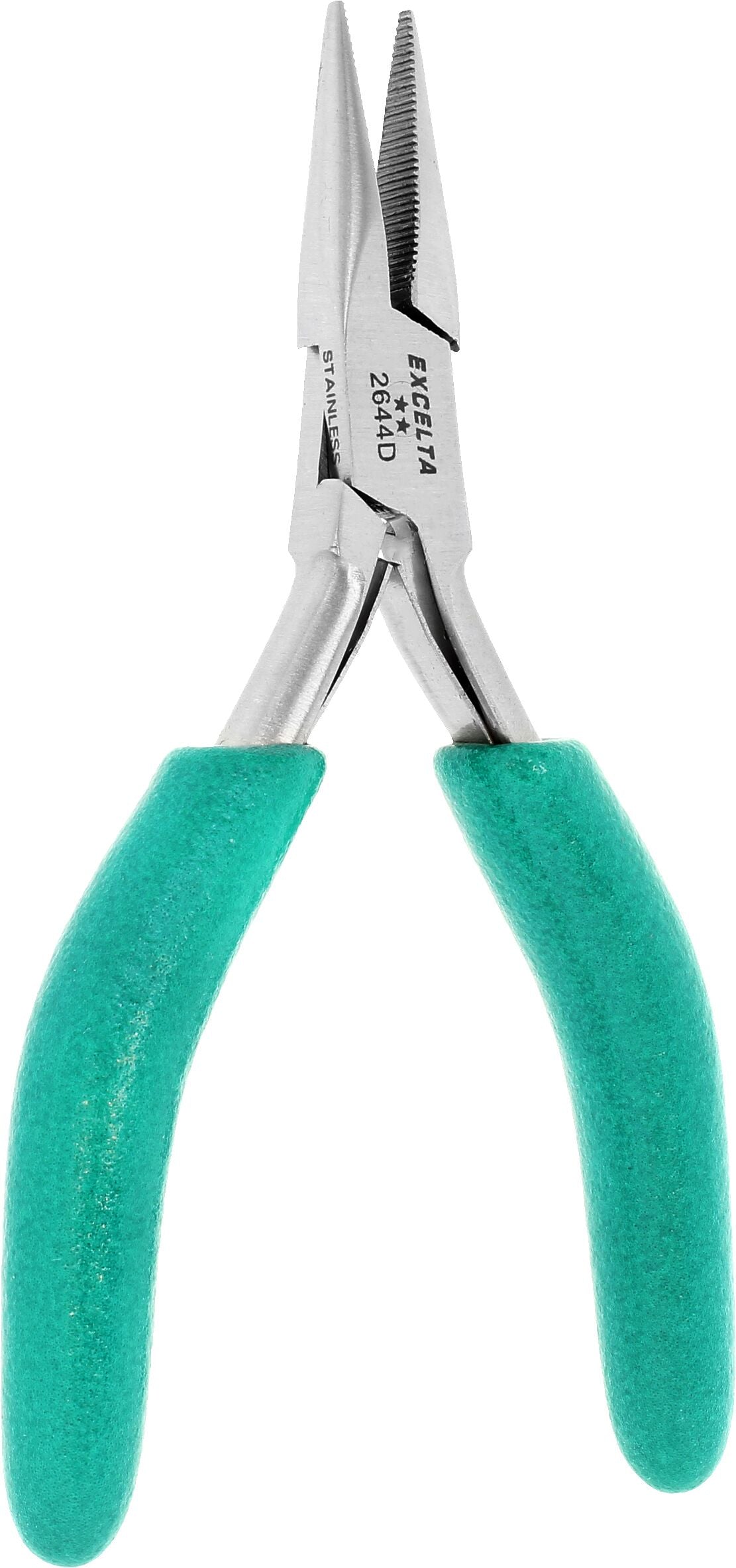 Excelta Pliers 2644D Small Chain Nose, Serrated Jaws, Standard Cushioned Grip