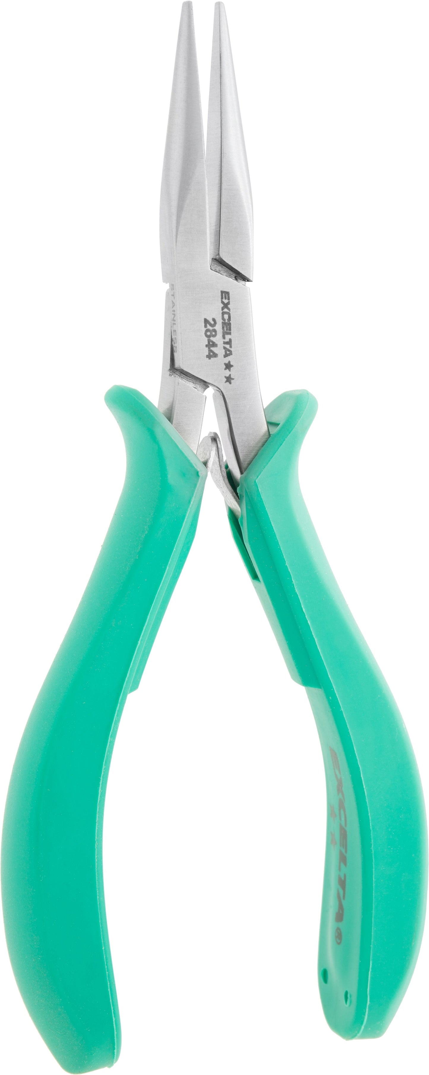 Excelta Pliers 2844 Medium Chain Nose, Smooth Jaws, Molded Grip