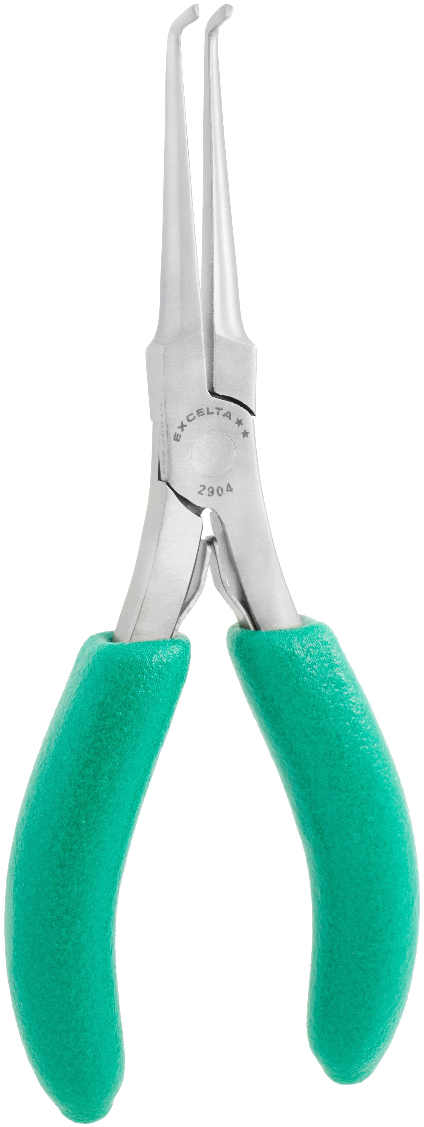 Excelta Pliers 2914 Large 45° Bent Nose, Smooth Jaws, Standard Cushioned Grip