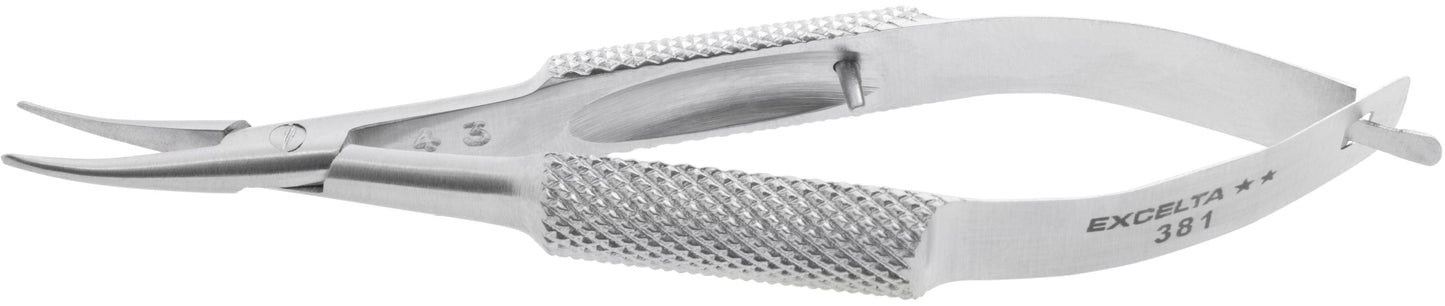 Excelta Pliers 381 Miniature Curved Nose, Smooth Jaws, Knurled Grips