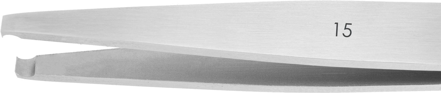 Excelta Tweezers 15 70° Flush Cutting Point, Short Fine Faced,Transverse End, Carbon Steel 4.5"