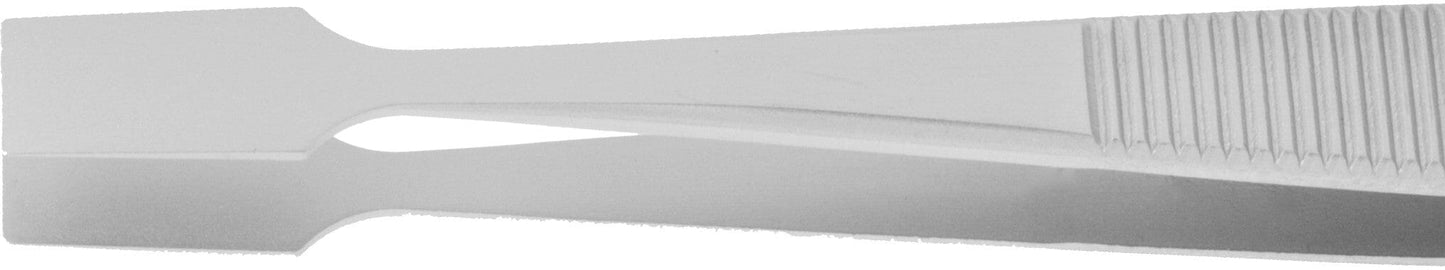 Excelta Tweezers 27-SA Straight Large Broad Points,Serrated Handles, Anti-Mag, Neverust Steel 4.25"