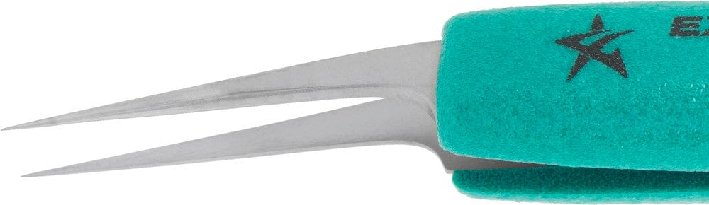 Excelta Tweezers 5A-SA-ET 10° Offset Very Fine Points, Anti-Mag, Neverust Steel 5"