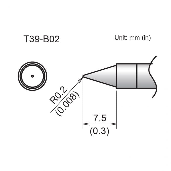 Hakko T39-B02 Conical Soldering Tip