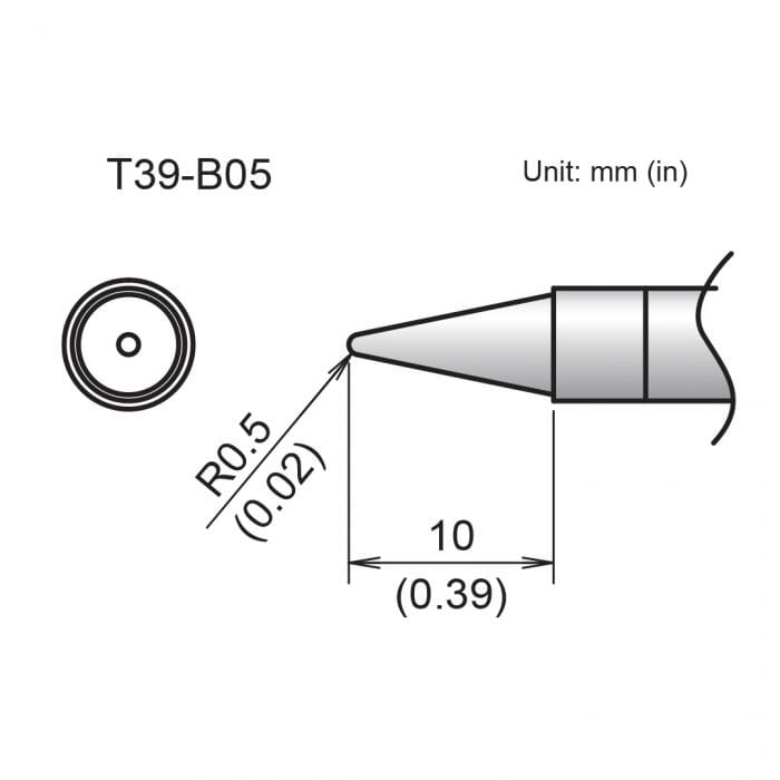 Hakko T39-B05 Conical Soldering Tip