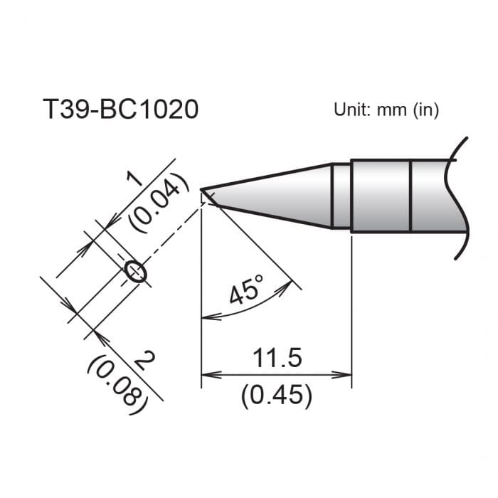 Hakko T39-BC1020 Bevel Soldering Tip