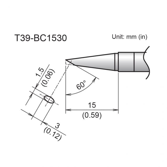 Hakko T39-BC1530 Bevel Soldering Tip