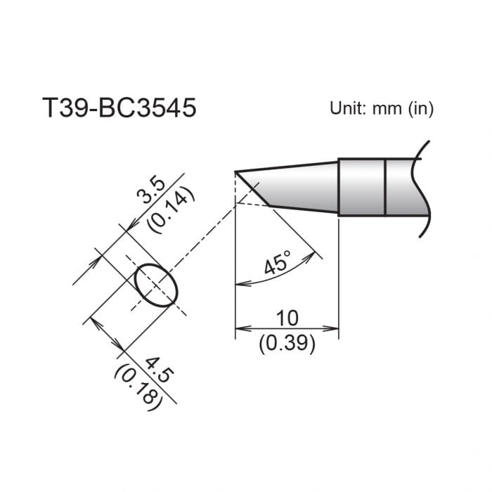 Hakko T39-BC3545 Bevel Soldering Tip