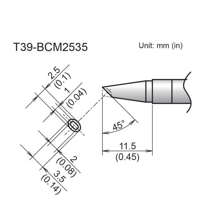 Hakko T39-BCM2535 Bevel Soldering Tip
