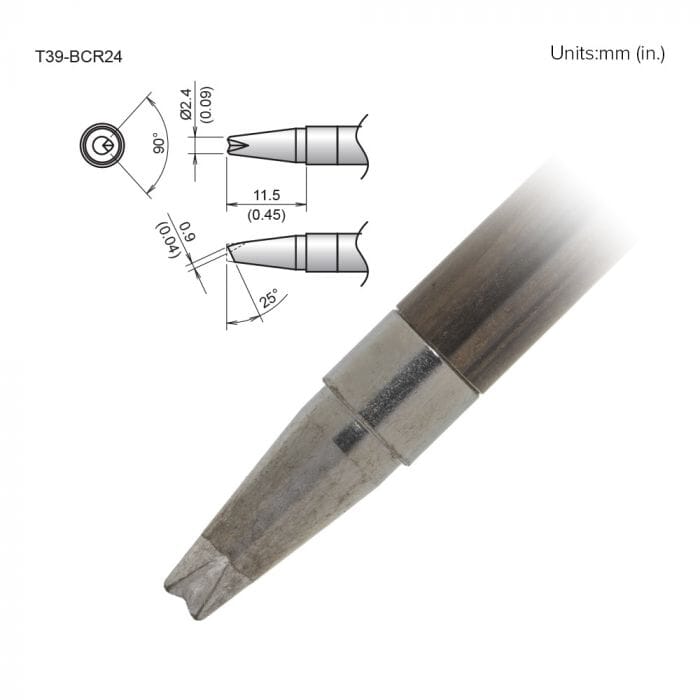 Hakko T39-BCR24 Bevel V-Groove Soldering Tip